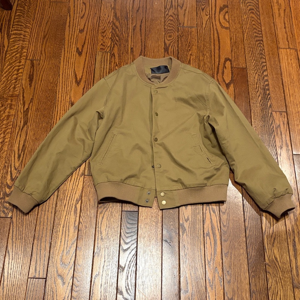 OAK + FORT Cotton Bomber Jacket - Tan/Olive - Men's XS